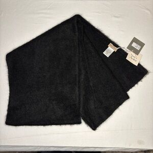 NWT Note Di Anita Soft Wool/Mohair Blend Scarf 13x36” Black Luxury Italian Made.